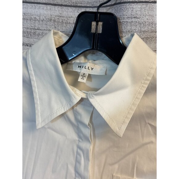 Milly White Button-Down Shirt Size 2 - Picture 2 of 4